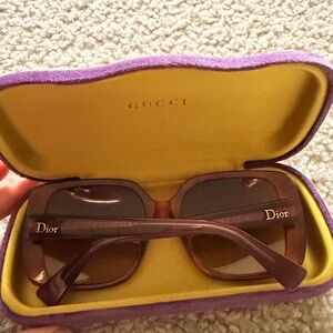 Dior Tortoise Shell Sunglasses in Gucci Case